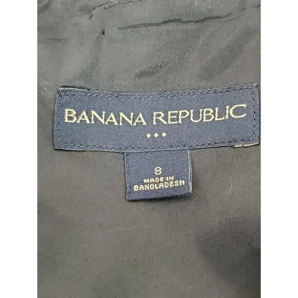 BANANA REPUBLIC Women's Black & White Patterned Straight Skirt Sz 8 - Picture 6 of 8